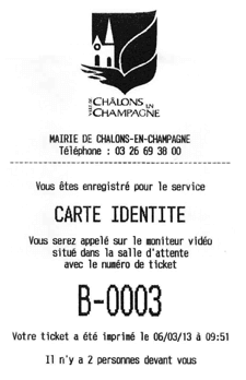 ticket gestion file attente imprimé numéro numéroté papier thermique extratime accueil mairie Châlons Champagne