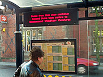 panneau écran bandeau journal multiligne lumineux led del diode électroluminescente information voyageur arrêt bus