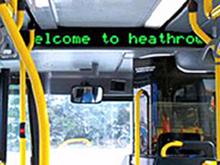 panneau écran bandeau journal monoligne lumineux led del diode électroluminescente extérieur intérieur transport bus